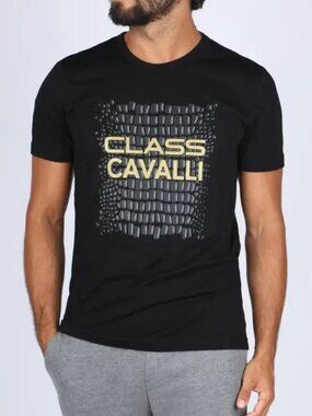 Cavalli Class Croc Print Graphic T-Shirt
